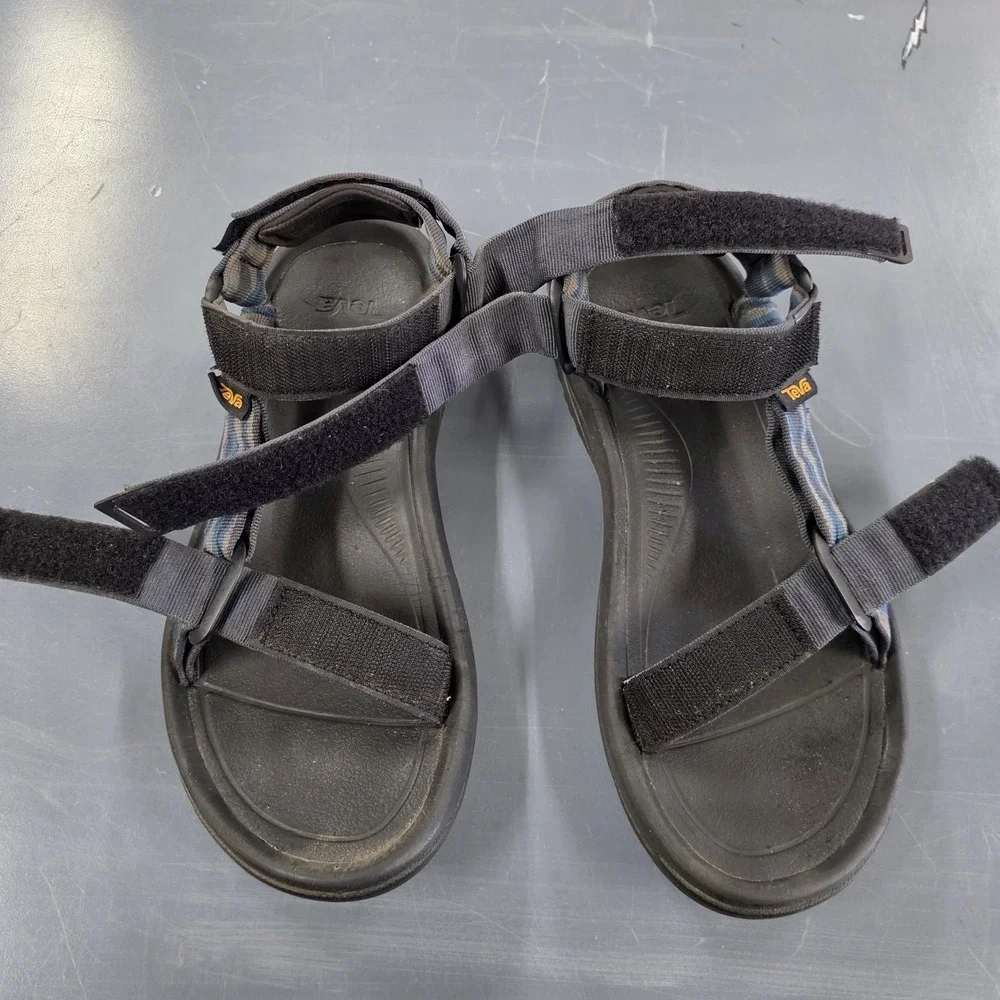 Teva Sandals Mens Size 8 Blue Striped Slide Adjustable Strap Outdoor Sport Shoes